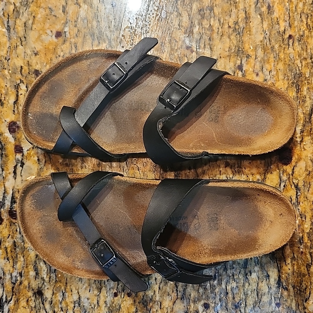 Birkenstock Mayari Leather Black Birks Sandals Size 39 / 8 women's